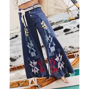 Free People / We The Free Kaleidoscope Wide Leg Jeans